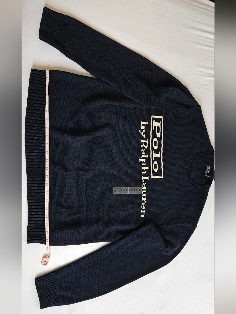 Polo by Ralph Lauren Navy Crewneck Sweater with White Logo